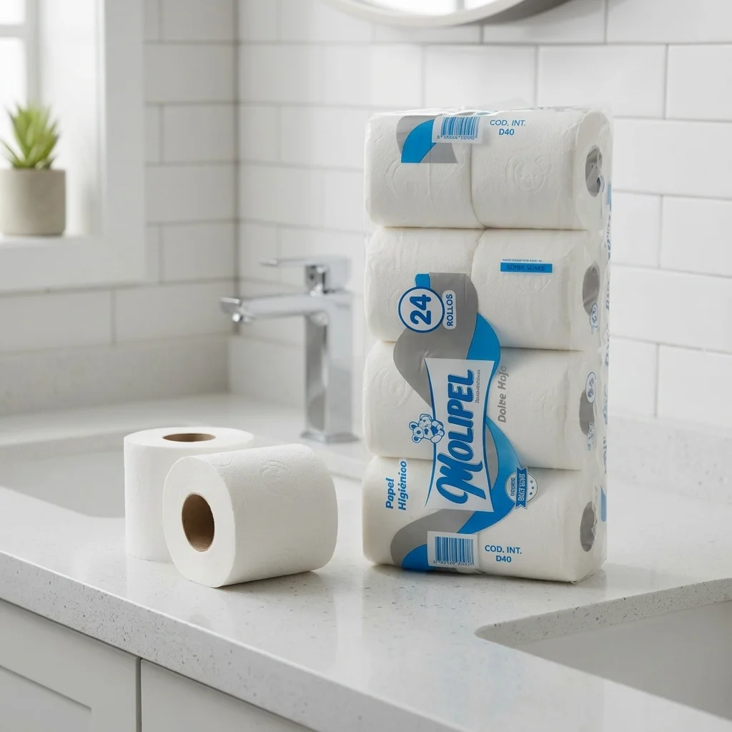 PAPEL HIGIENICO DOBLE HOJA X 24 ROLLOS - MOLIPEL