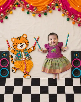 Dandiya Duo baby photoshoot theme — Natkhat