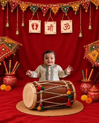 Dholak baby photoshoot theme — Natkhat