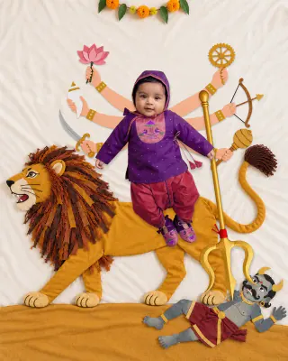 Durga Mata baby photoshoot theme — Natkhat