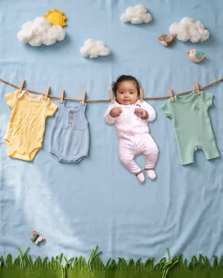Hanging Clothes baby photoshoot theme — Natkhat
