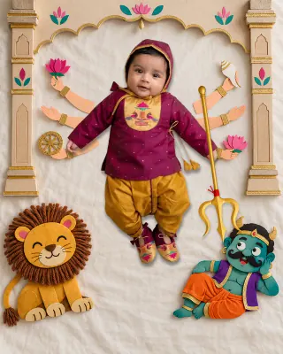 Shakti Mata baby photoshoot theme — Natkhat