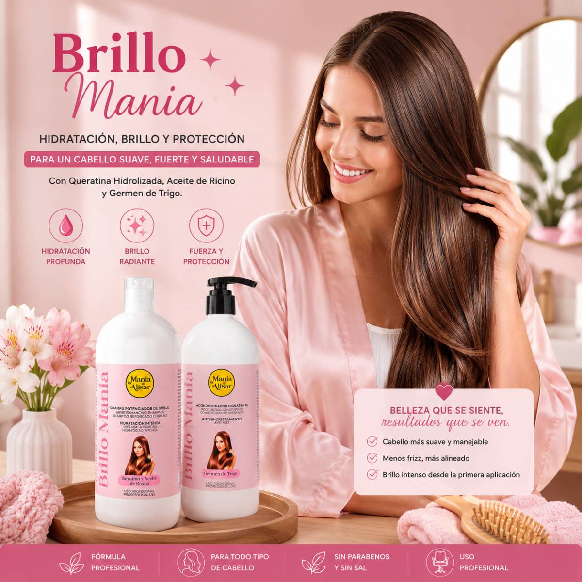Kit Pos-Alisado Brillo Mania — Detalle 4 Mania de Alisar