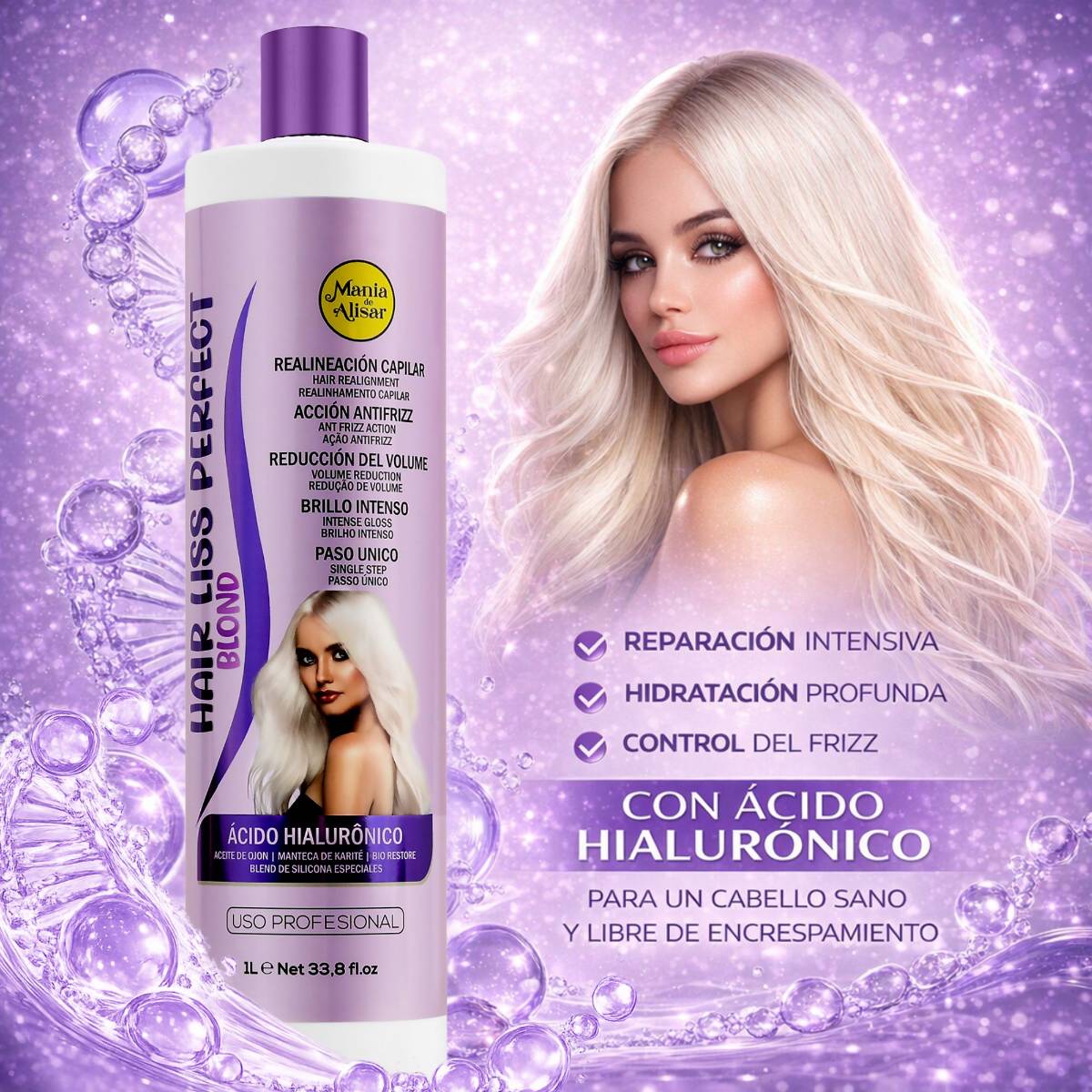 Alisado Matizador Hair Liss Perfect Blond 1000ml — Detalle 3 Mania de Alisar
