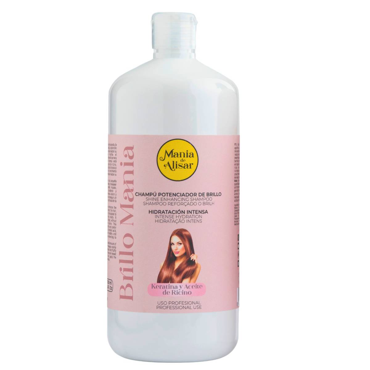 Champú Hidratación Brillo Mania con Aceite de ricino y keratina 1000ml — Mania de Alisar