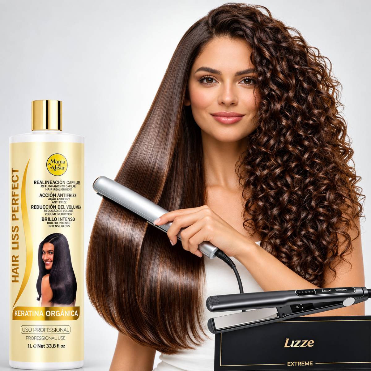 Alisado Hair Liss Perfect 1000ml + Plancha Lizze Extreme — Detalle 2 Mania de Alisar