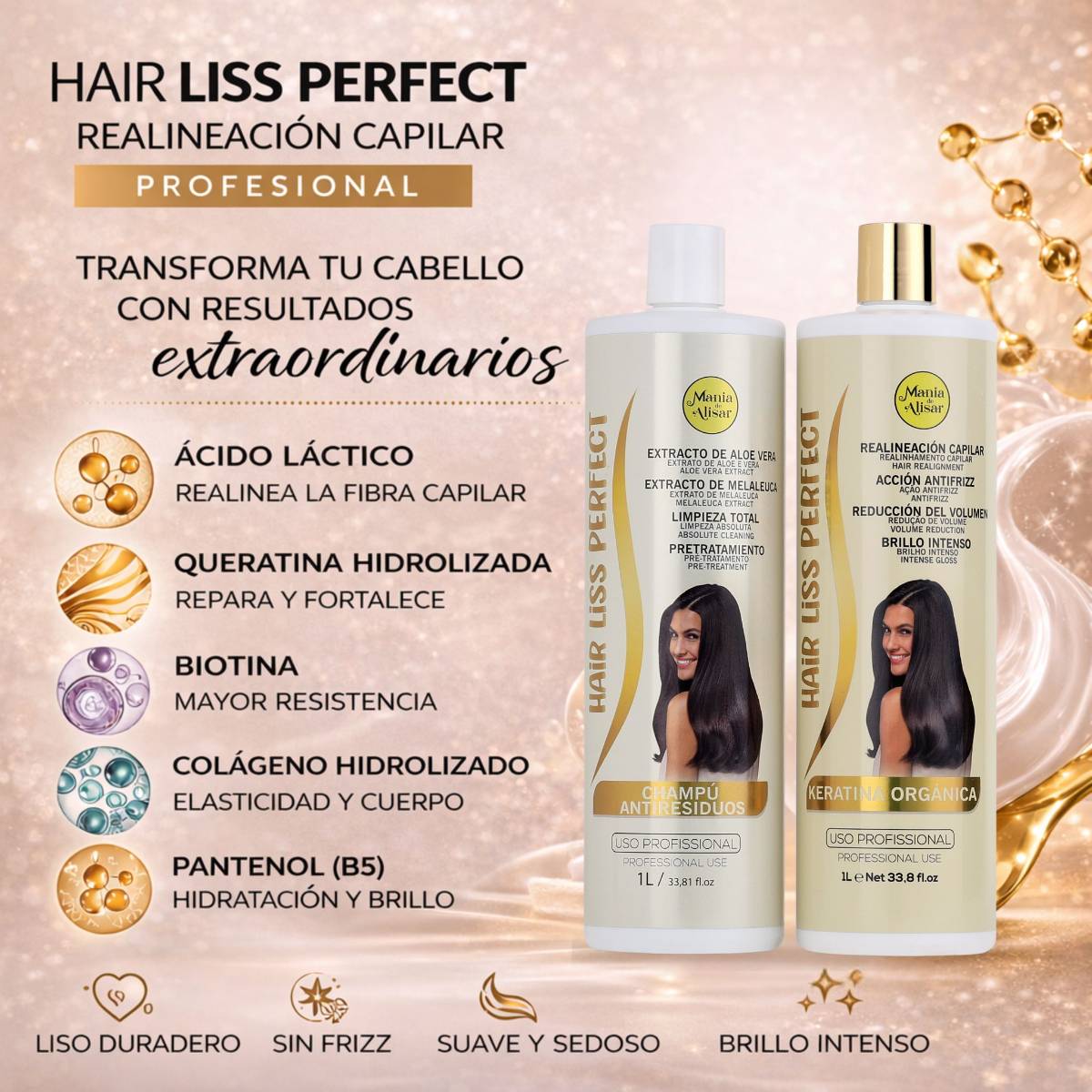 Kit de Alisado Hair Liss Perfect - 1000ml — Detalle 4 Mania de Alisar