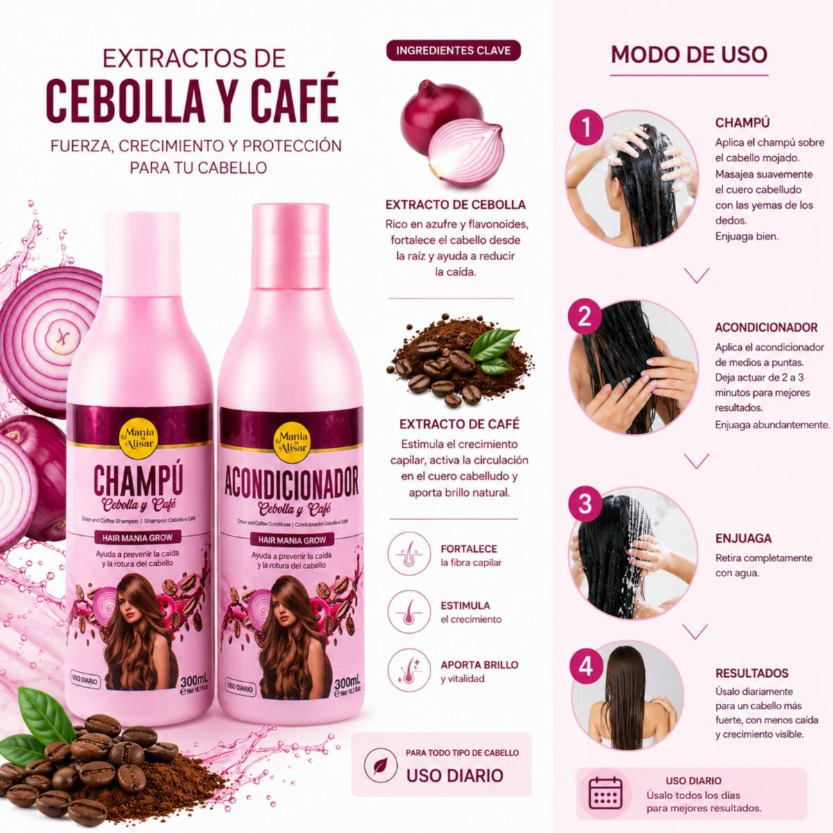 Kit de Cebolla y Cafe sin Sal 300ml — Detalle 2 Mania de Alisar