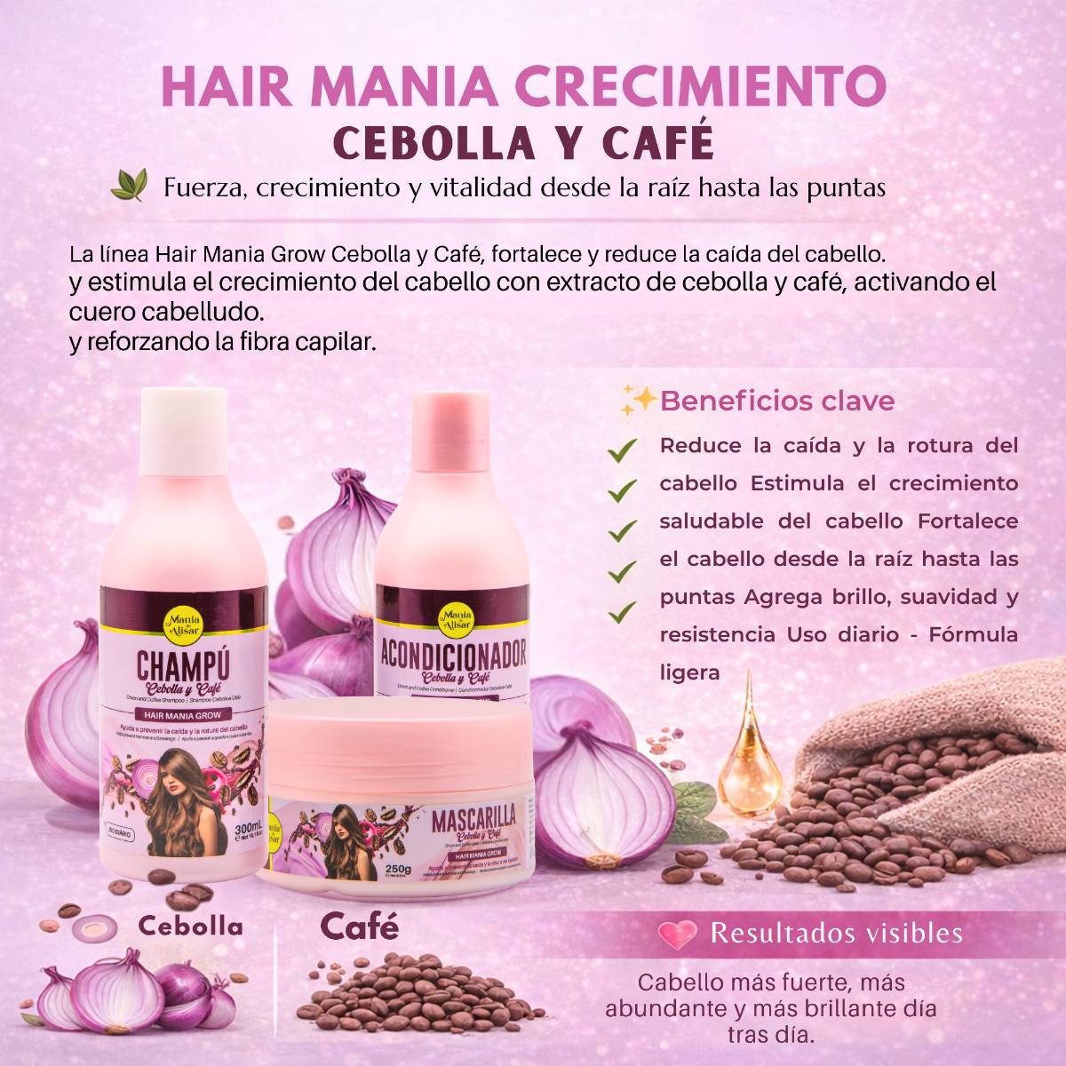 Kit Capilar Cebolla & Café Sin Sal — Detalle 2 Mania de Alisar
