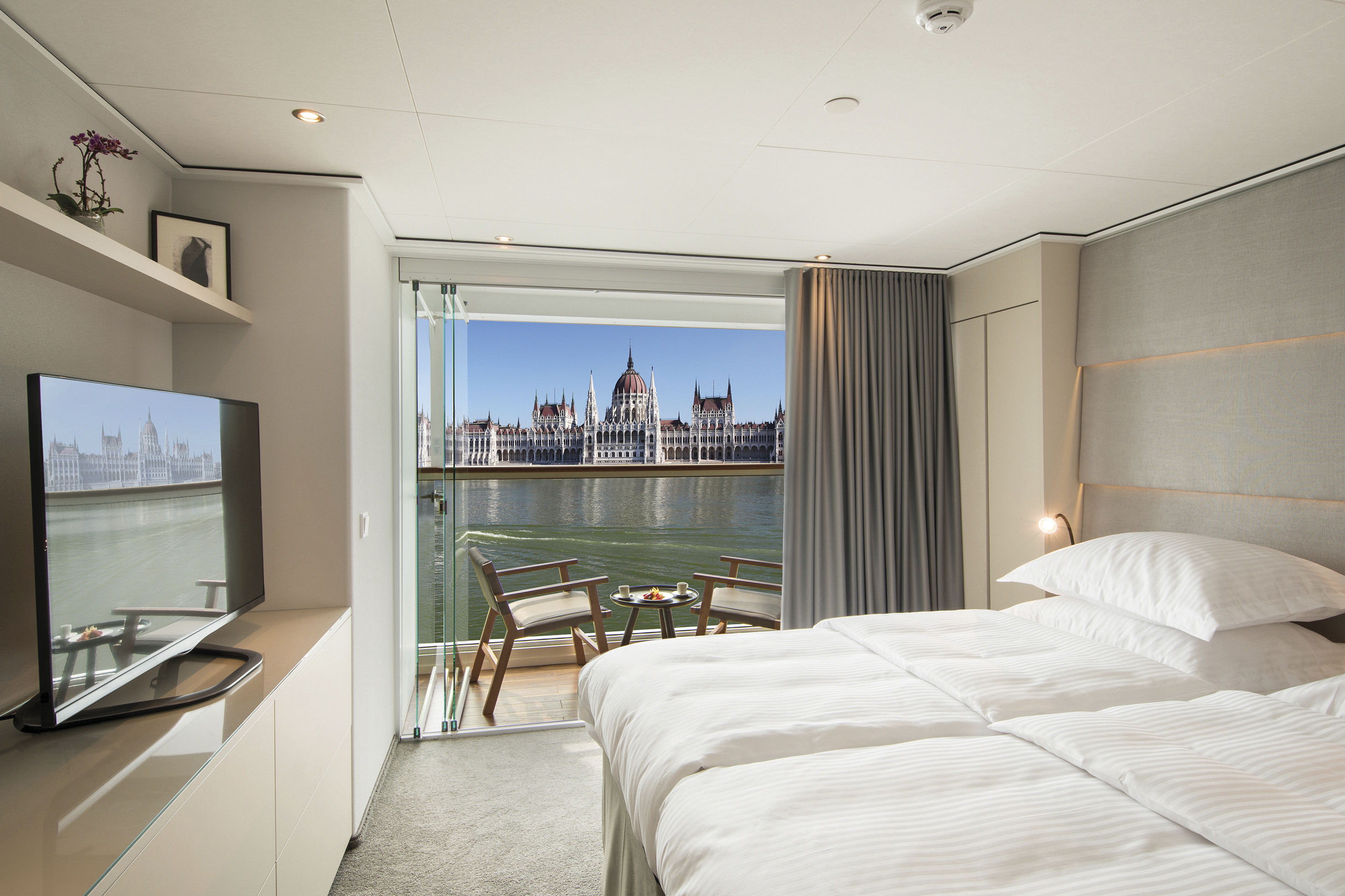 Grand balcony suite a bordo de los cruceros fluviales Emerald 
