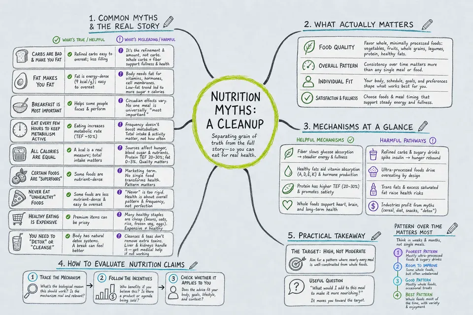 Nutrition Myths: A Cleanup mindmap