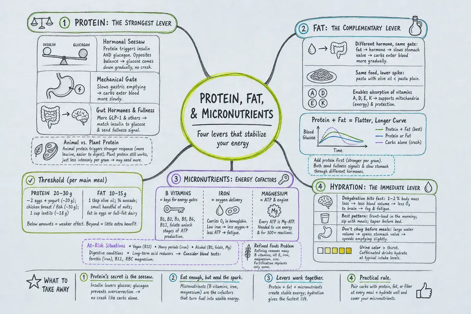 Protein, Fat, and Micronutrients mindmap