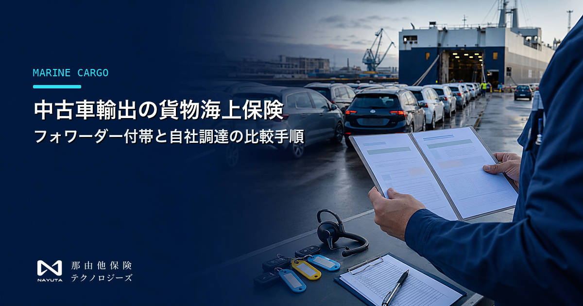 中古車輸出の貨物海上保険｜フォワーダー付帯と自社調達の比較手順