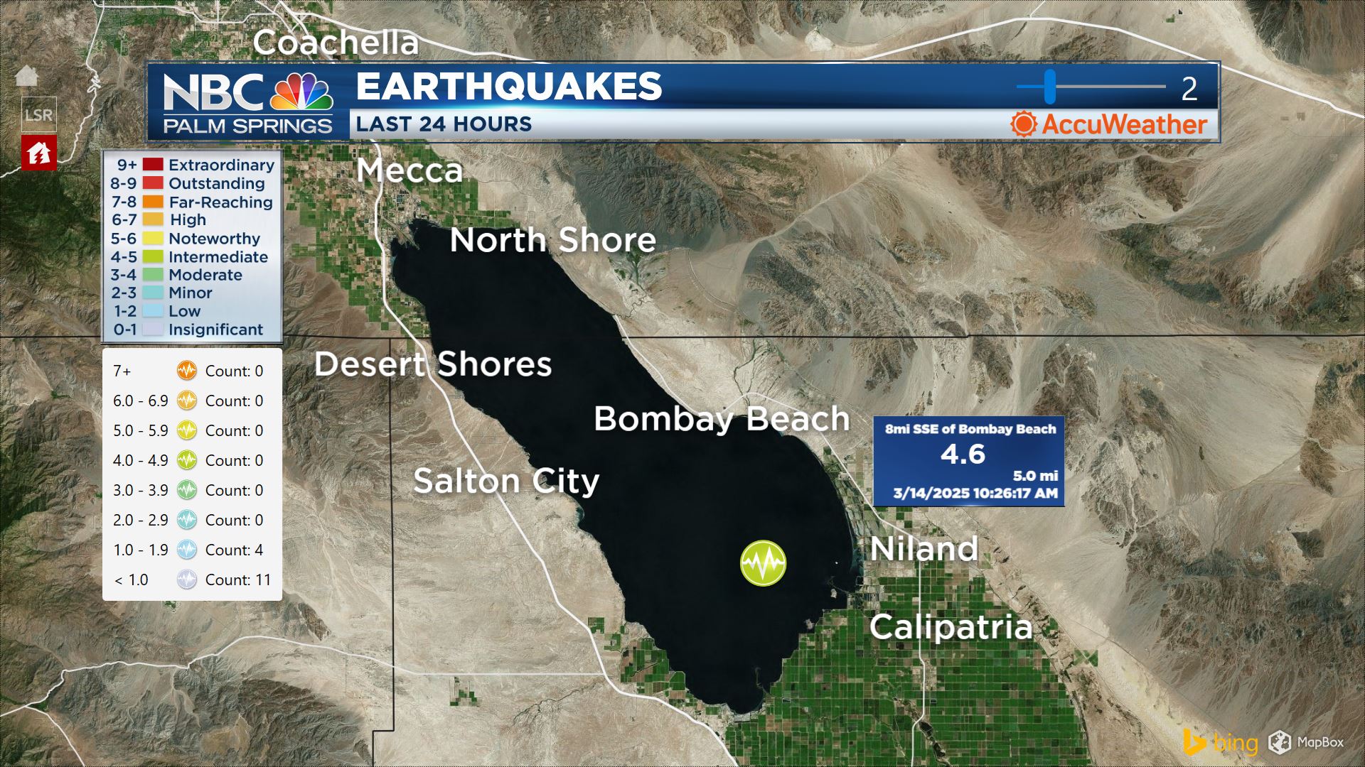Salton Sea Earthquake Friday morning, March 14, 2025!