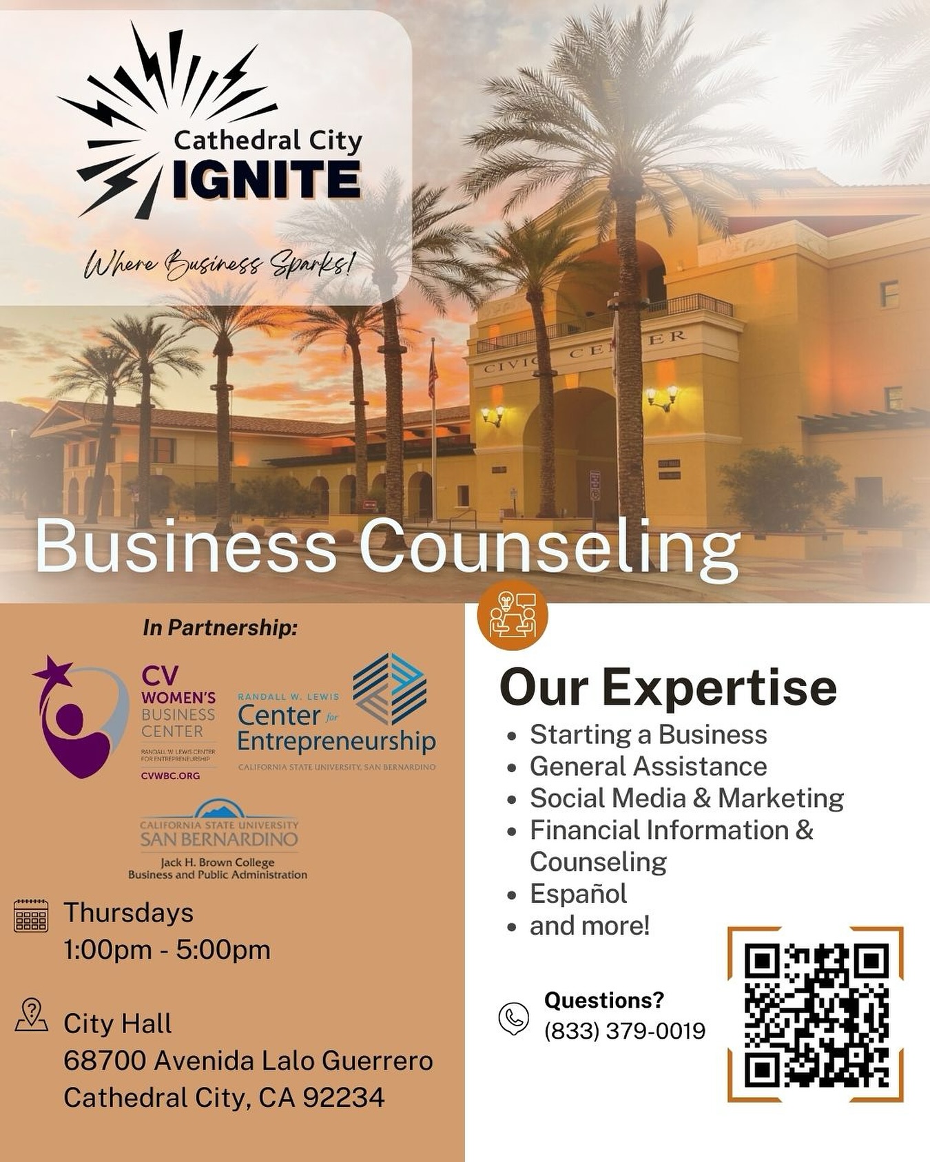 Cathedral City IGNITE Program Adds Weekly Business Counseling Services