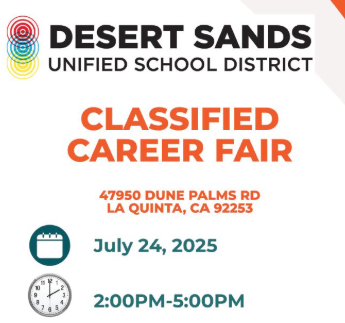 Desert Sands Unified Seeks Substitute Staff at July Job Fair