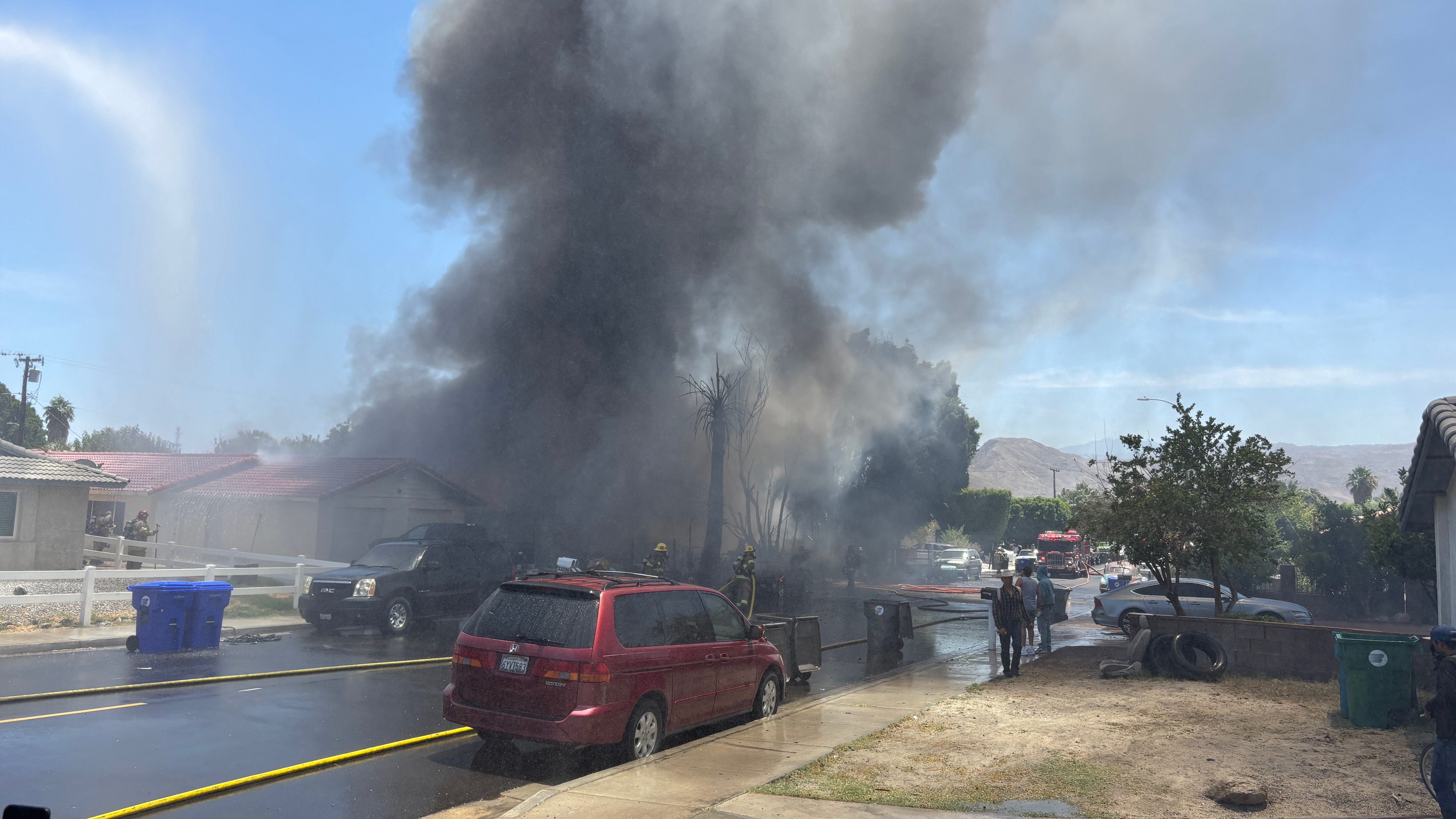 Fire Erupts on Sky Blue Trail home in Cathedral City