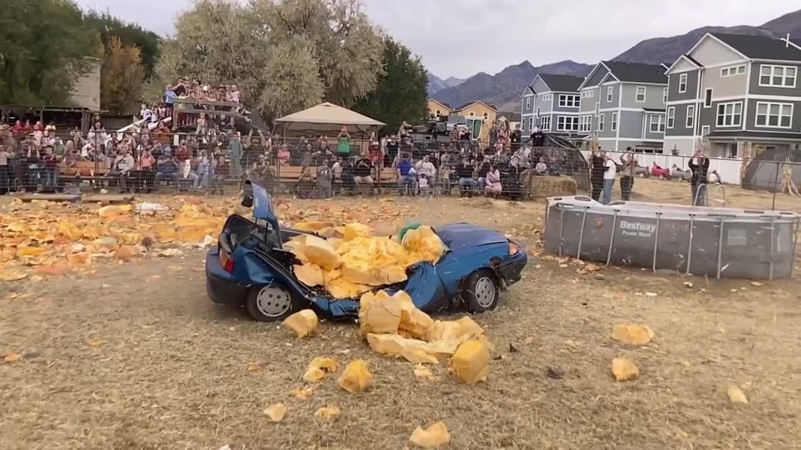 Utah Man Drops 1,917-Pound Pumpkin on His Beloved Geo Metro in Spectacular Farewell