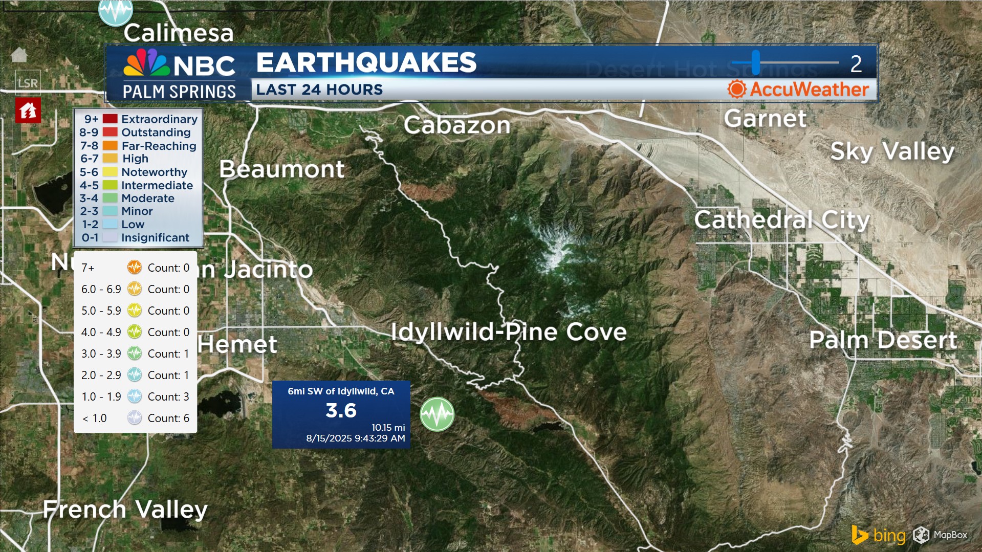 3.6 Magnitude Earthquake Strikes near Idyllwild