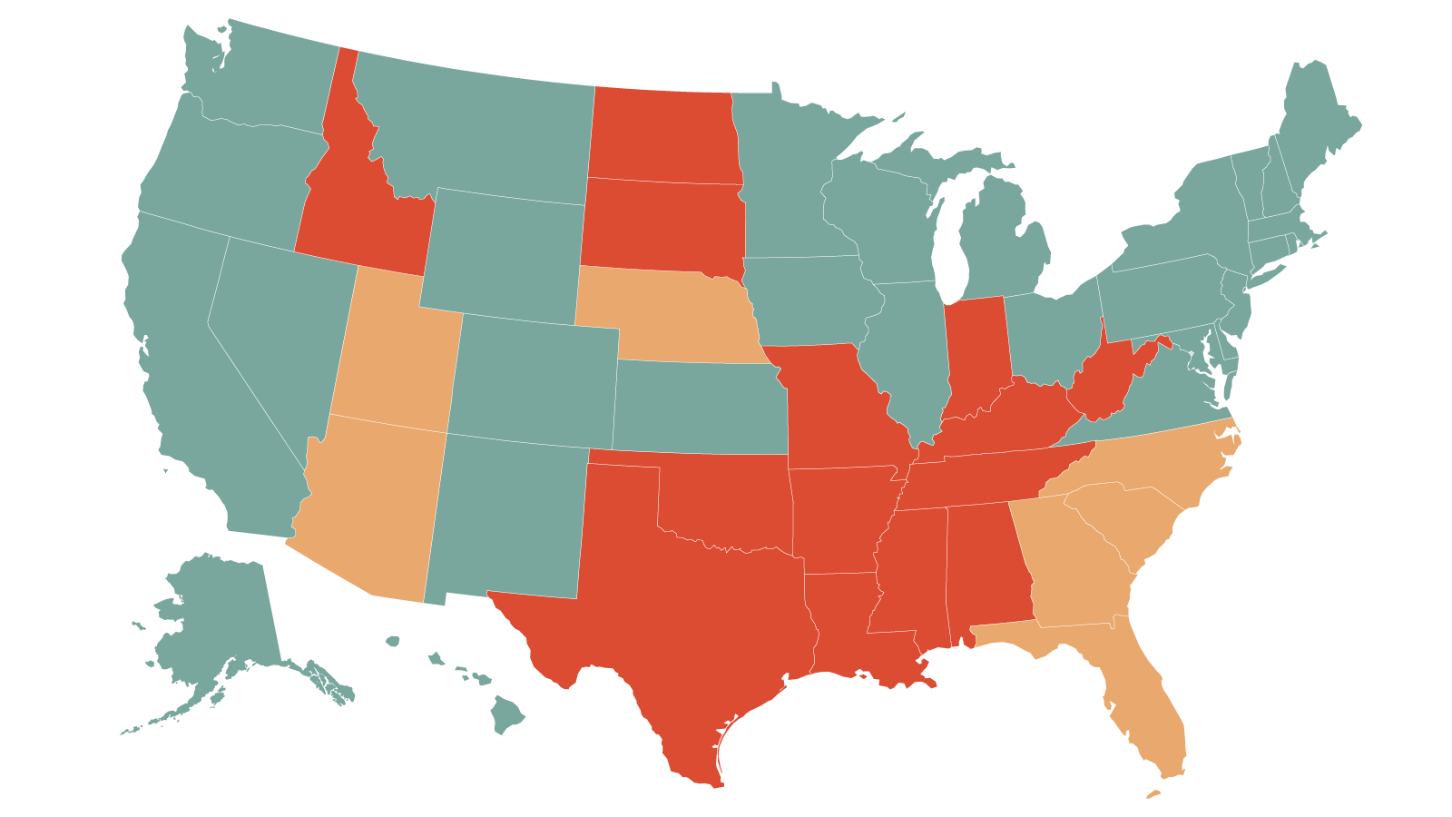 Where Abortion Is Banned, Legal, or in Limbo Across the United States