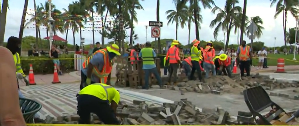 FDOT Crews Arrive in Miami Beach to Remove Rainbow Crosswalk on Ocean Drive