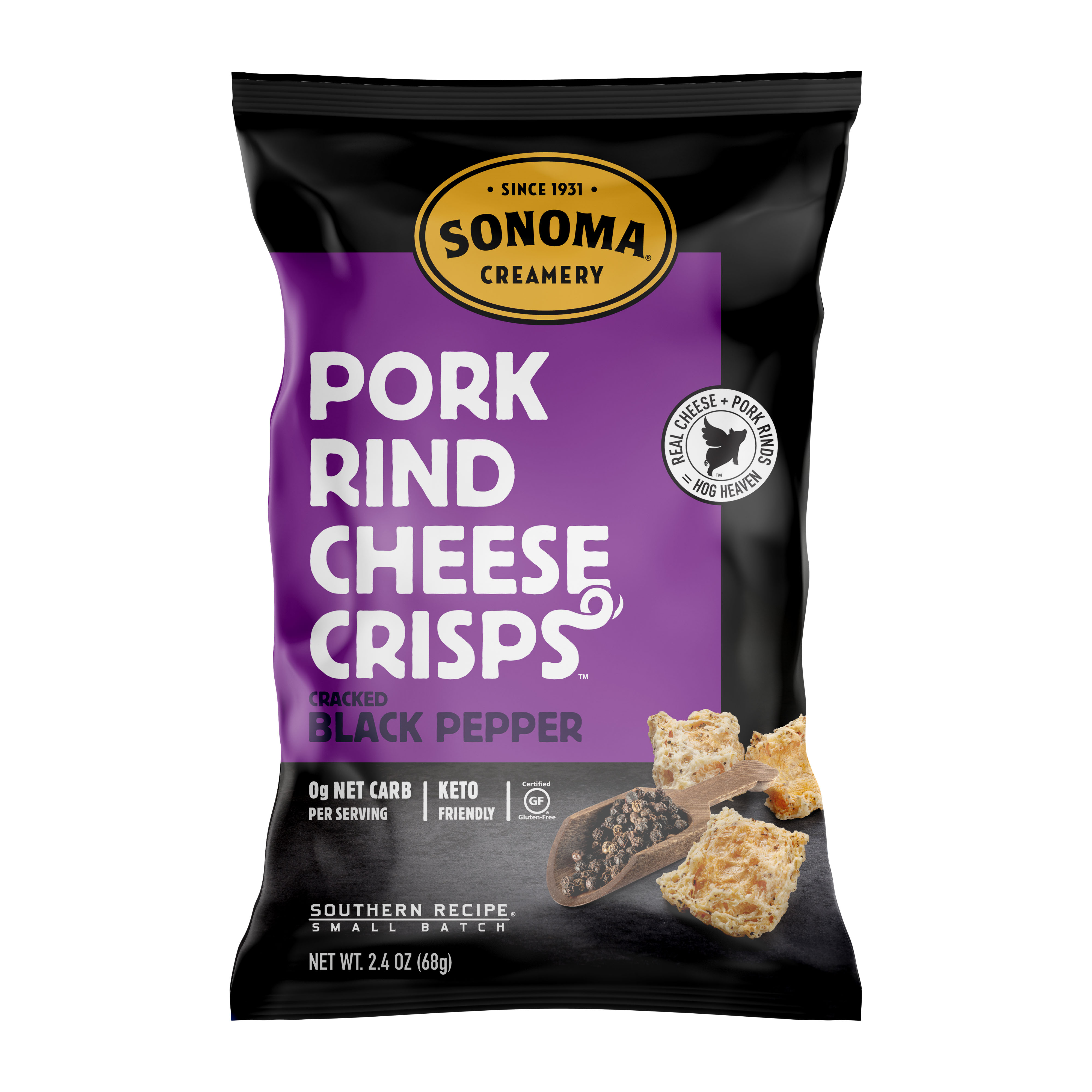 Pork Rind Cheese Crisps/Black Pepper