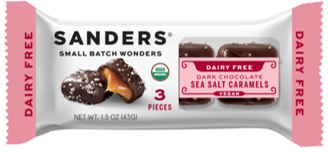 Caramelo de sal marina de chocolate negro ecológico sin lácteos