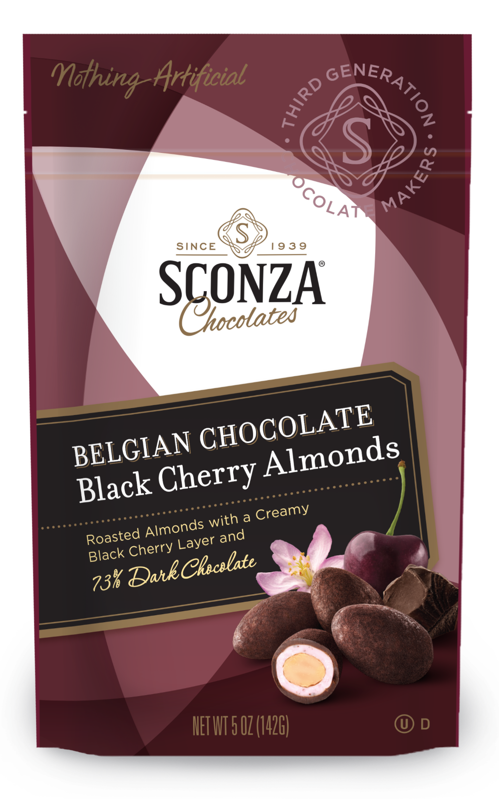 Chocolate belga con cerezas negras