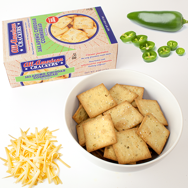 All-American Jalapeño Cheddar Cornbread Crackers