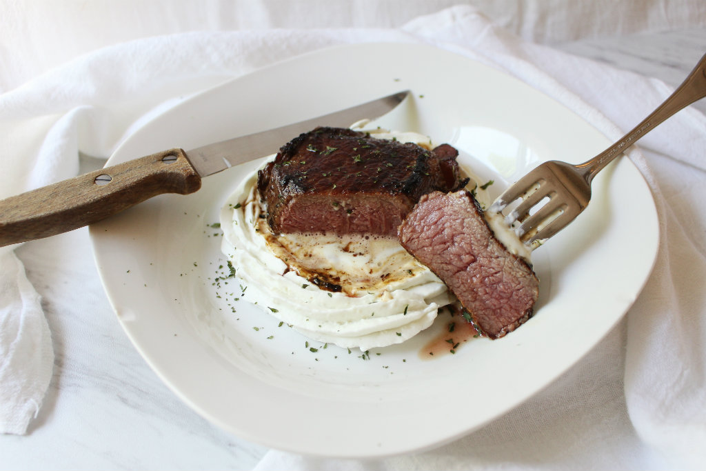 Keto Bacon Wrapped Filet Mignon W Whipped Blue Cheese Recipe Carb Manager