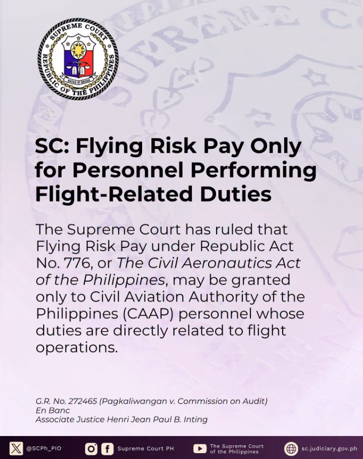 SC: Flying Risk Pay Only for Personnel Performing Flight-Related Duties