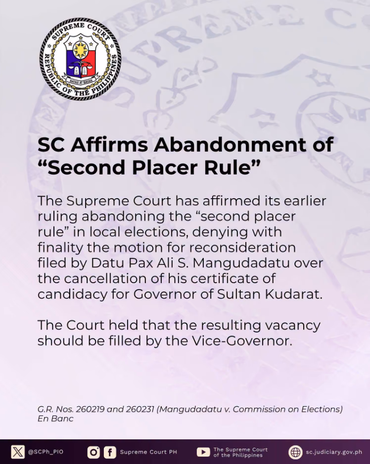 SC Affirms Abandonment of "Second Placer Rule"