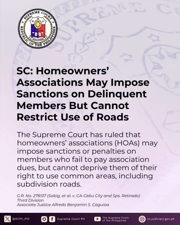 SC: Homeowners' Associations May Impose Sanctions on Delinquent Members But Cannot Restrict Use of Roads