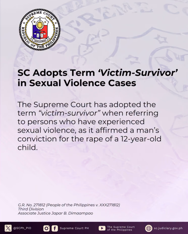 SC Adopts Term 'Victim-Survivor' in Sexual Violence Cases