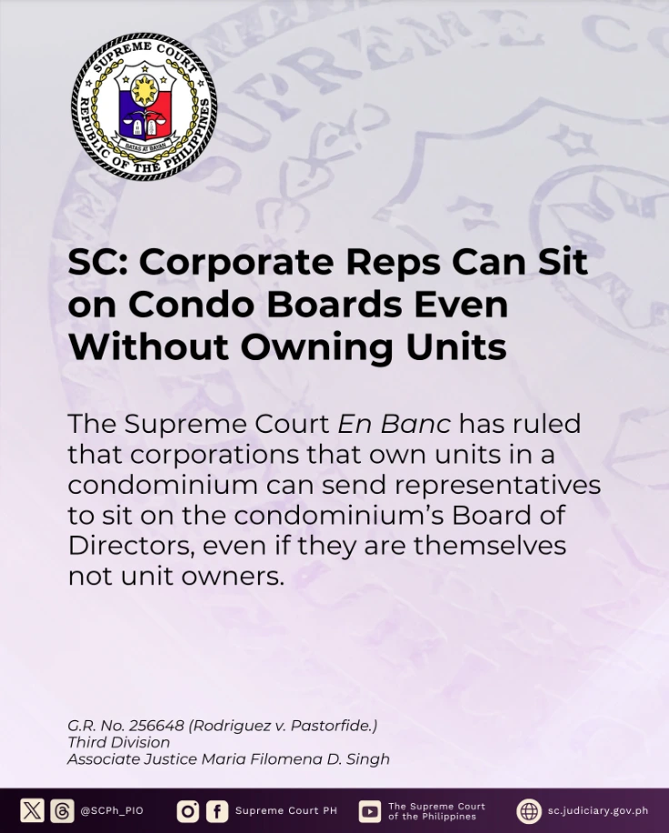 SC: Corporate Reps Can Sit on Condo Boards Even Without Owning Units