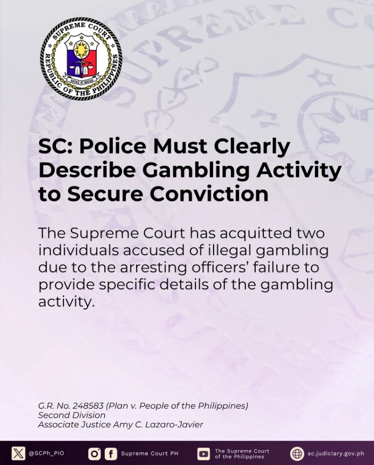 SC: Police Must Clearly Describe Gambling Activity to Secure Conviction
