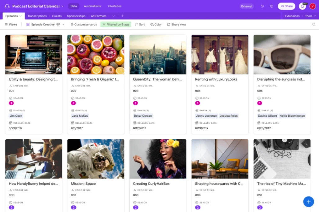 Podcast Calendar web application template