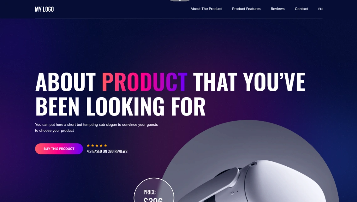 Single Product Sales website template
