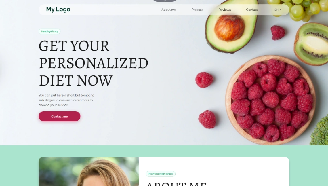 Dietician/Nutritionist website template
