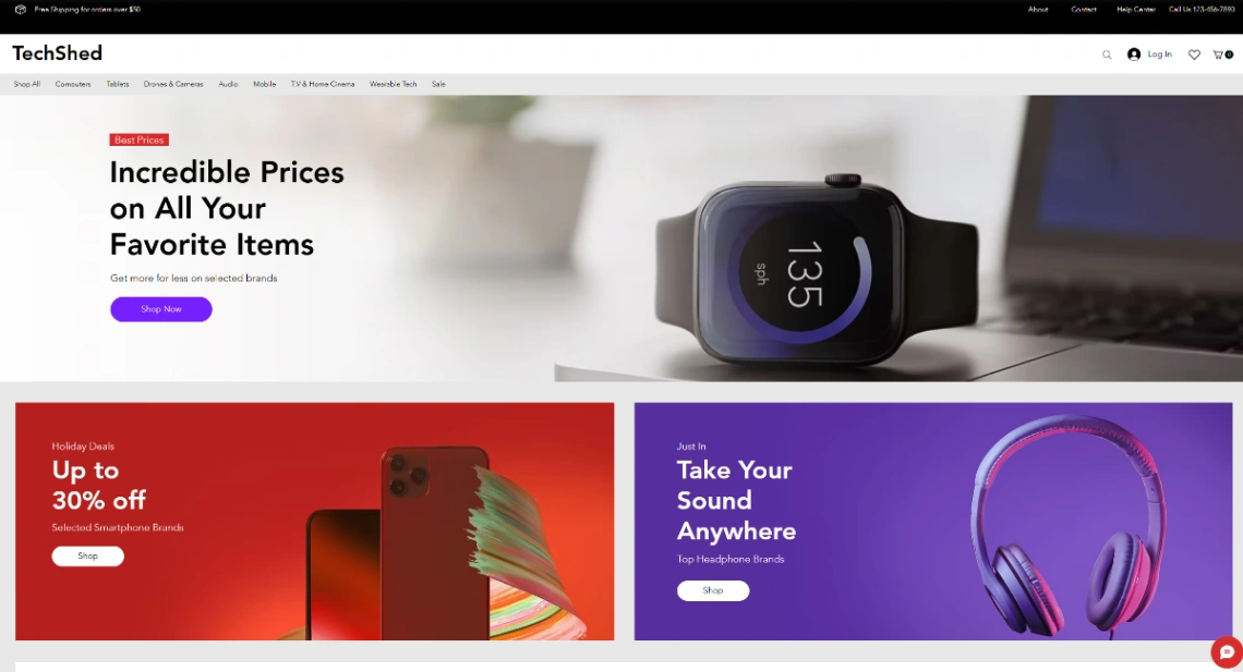 Electronics Store website template