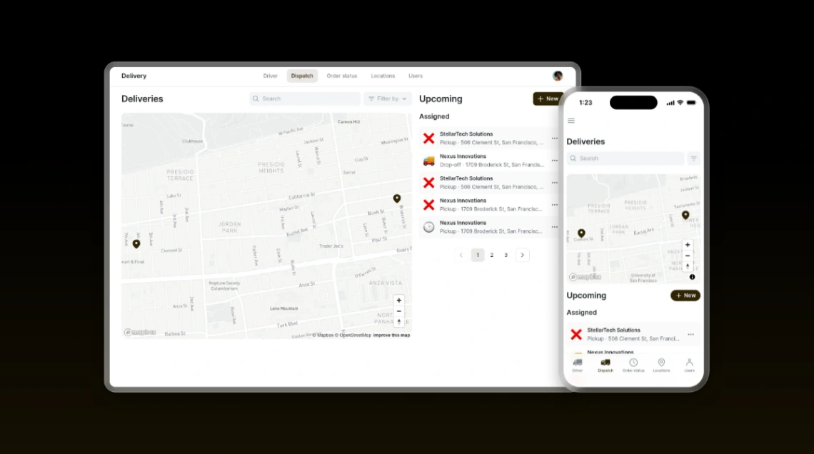 Delivery Management website template