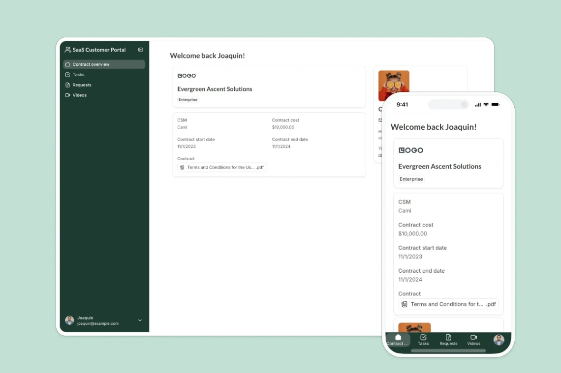 SaaS Customer Portal web application template