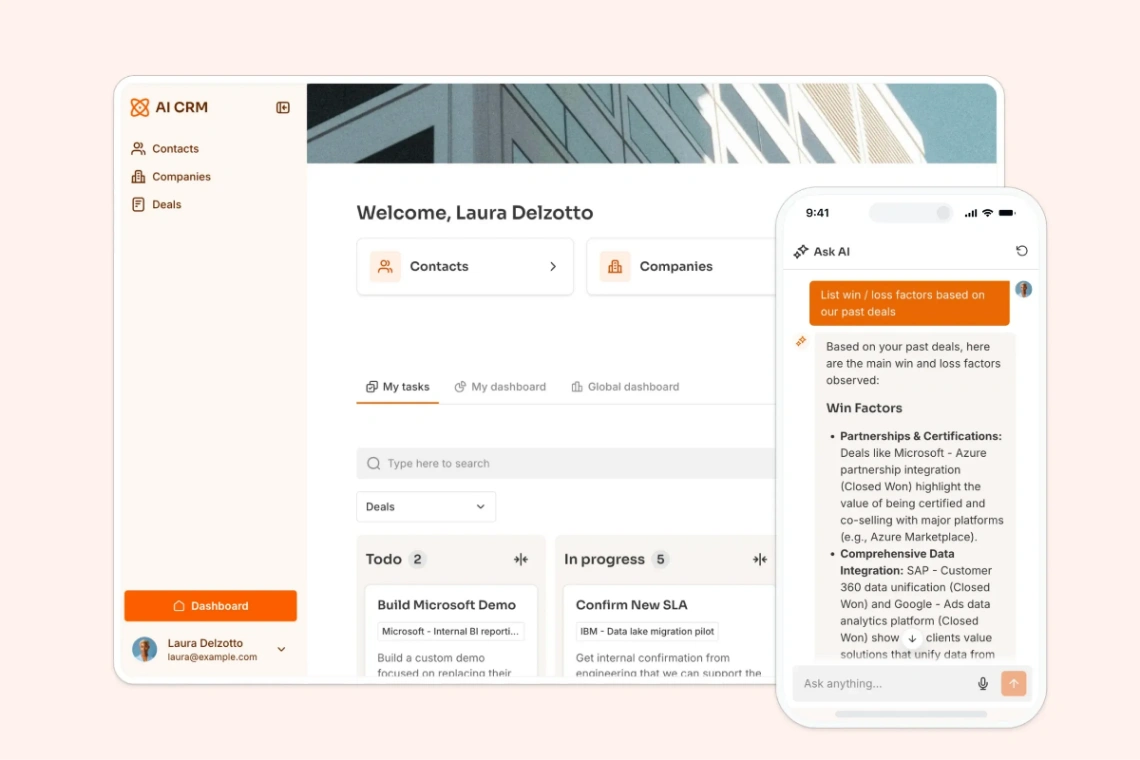 AI CRM web application template