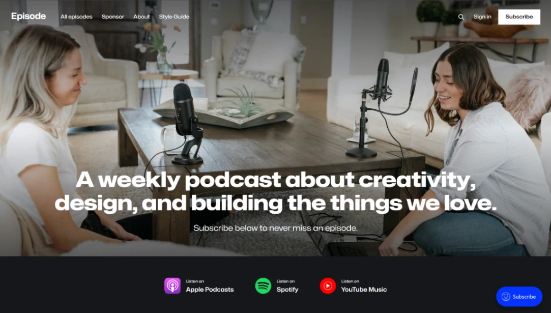 Podcast Newsletter website template