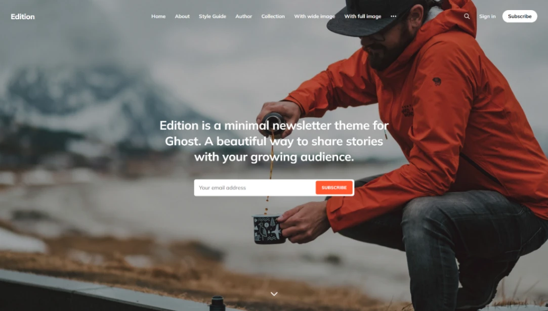 Minimal Newsletter website template