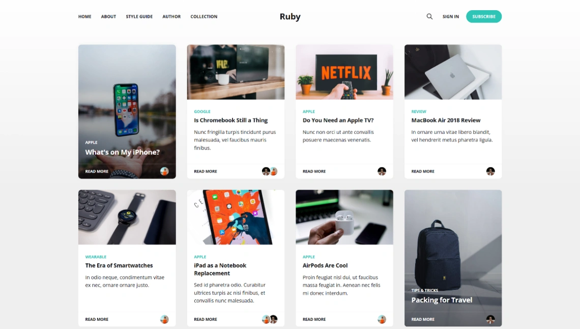 Technology Newsletter website template
