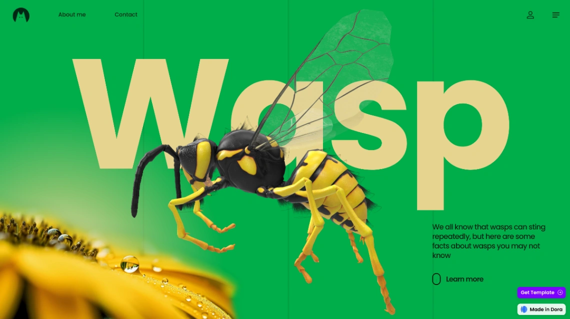 3D Landing Page website template