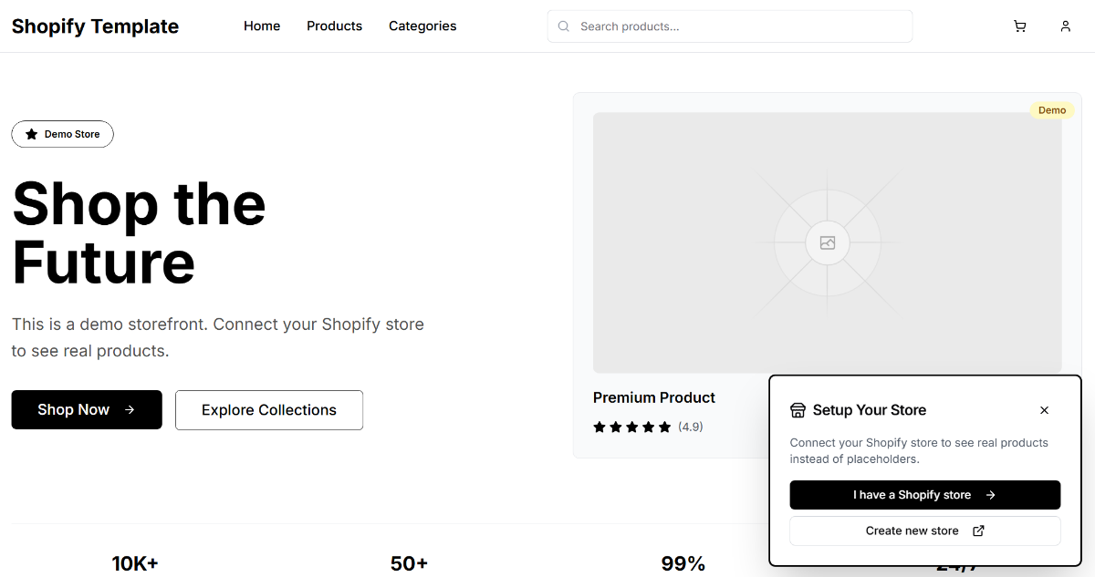 Shopify Website website template