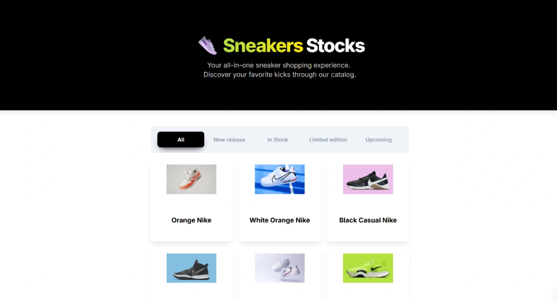 Sneakers Directory website template