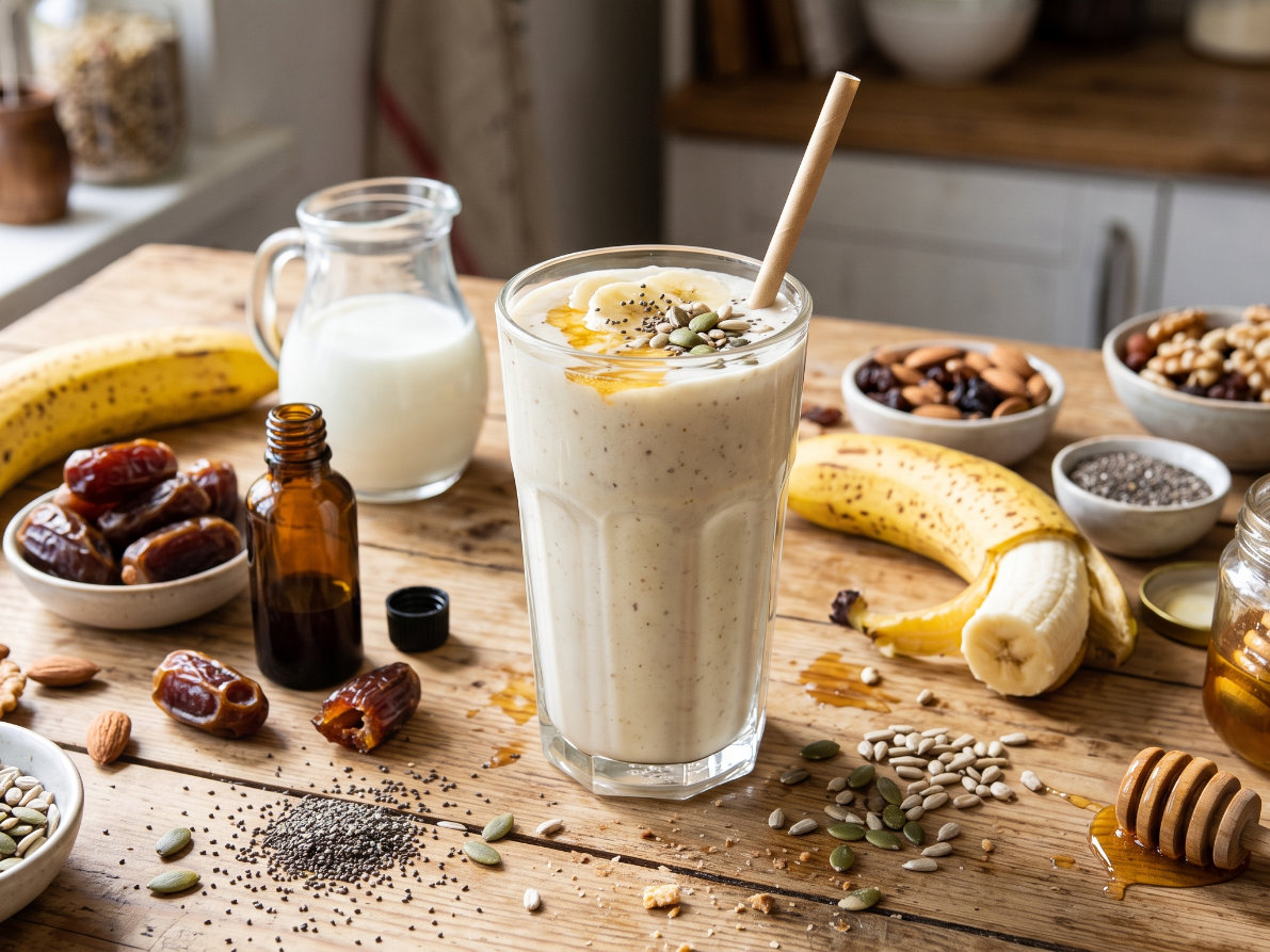 Honey-Glazed Banana & Date Seeded Smoothie